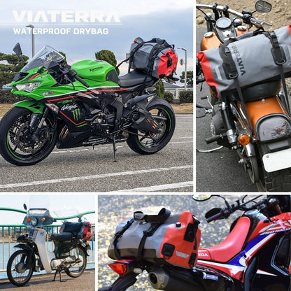 ViaTerra Drybag 40L| 100%防水 バイクのシートバッグ TPU3層ラミネート加工・超音波溶着技術 | 4WAY仕様